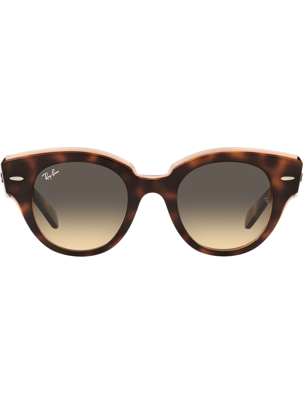 Ray-Ban 圆框太阳眼镜 - 褐色