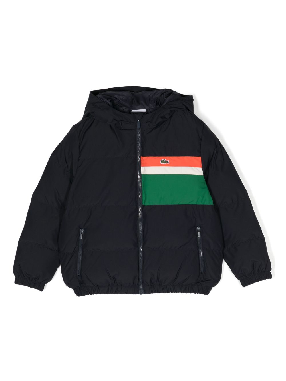 Lacoste Kids logo贴花填充飞行员夹克 - 蓝色