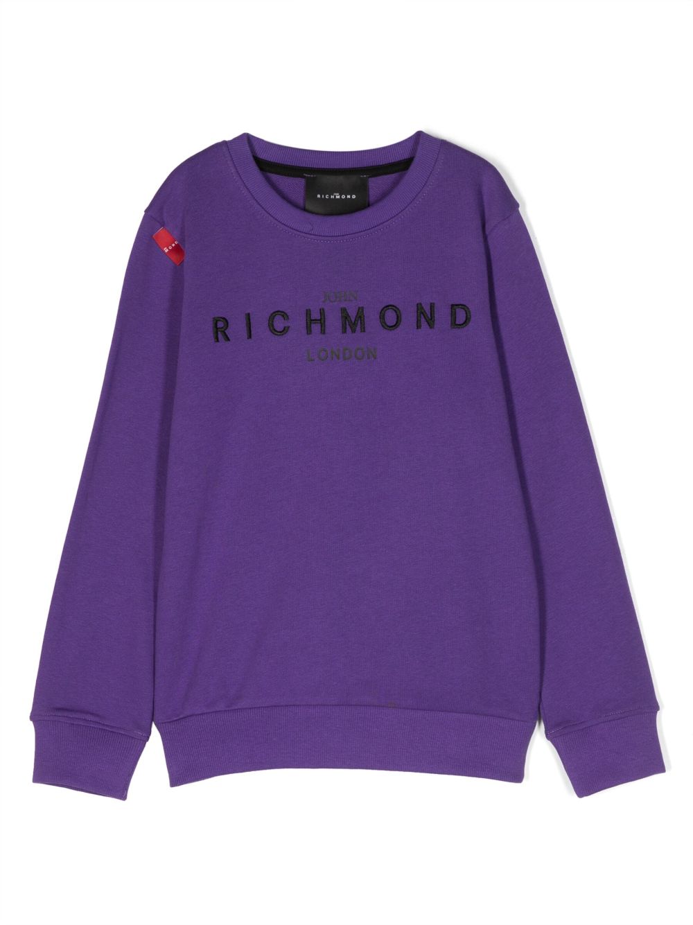 John Richmond Junior logo刺绣棉卫衣 - 紫色