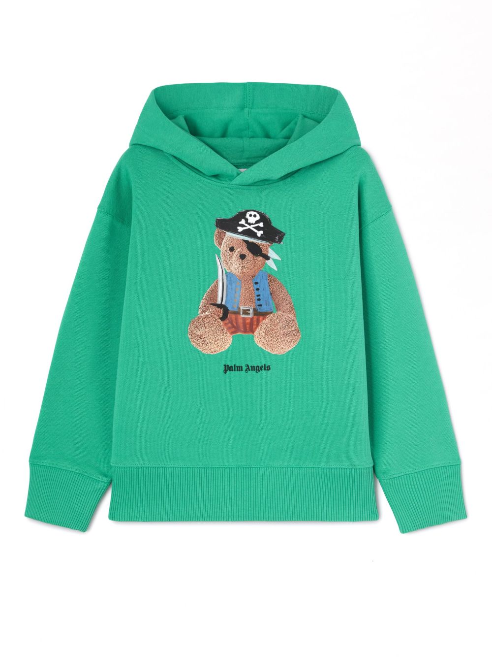 Palm Angels Kids 小熊图案印花连帽衫 - 绿色