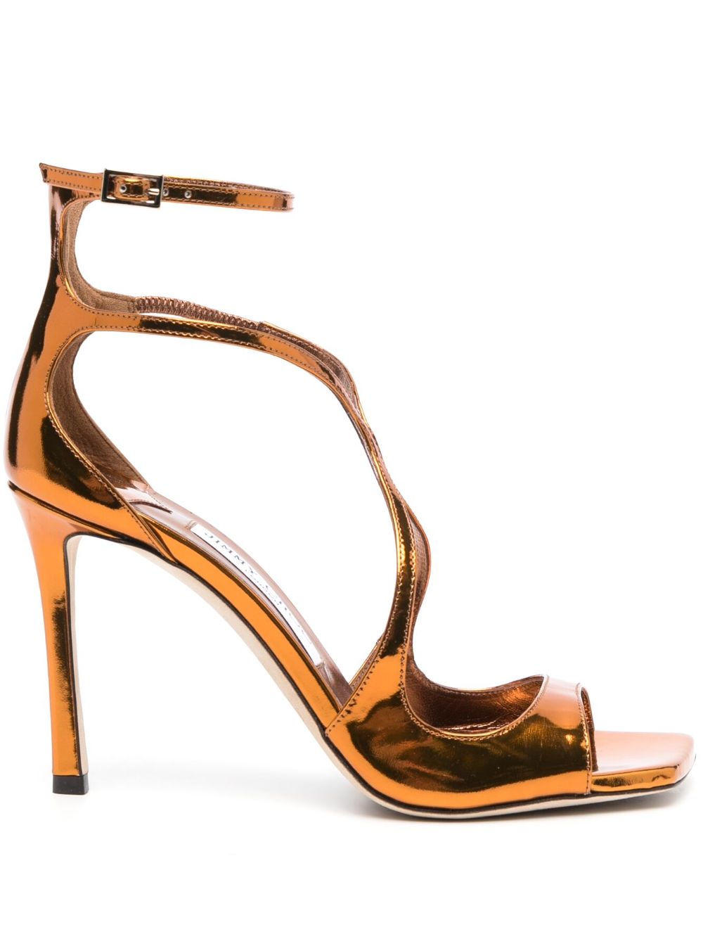 Jimmy Choo Azia 金属感效果高跟凉鞋 - 褐色