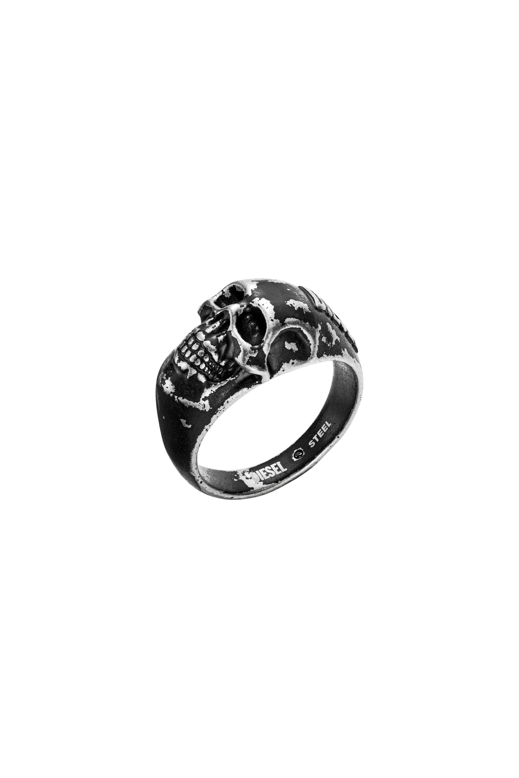 Diesel - Stainless Steel Skull Ring - Rings - Unisex - Black