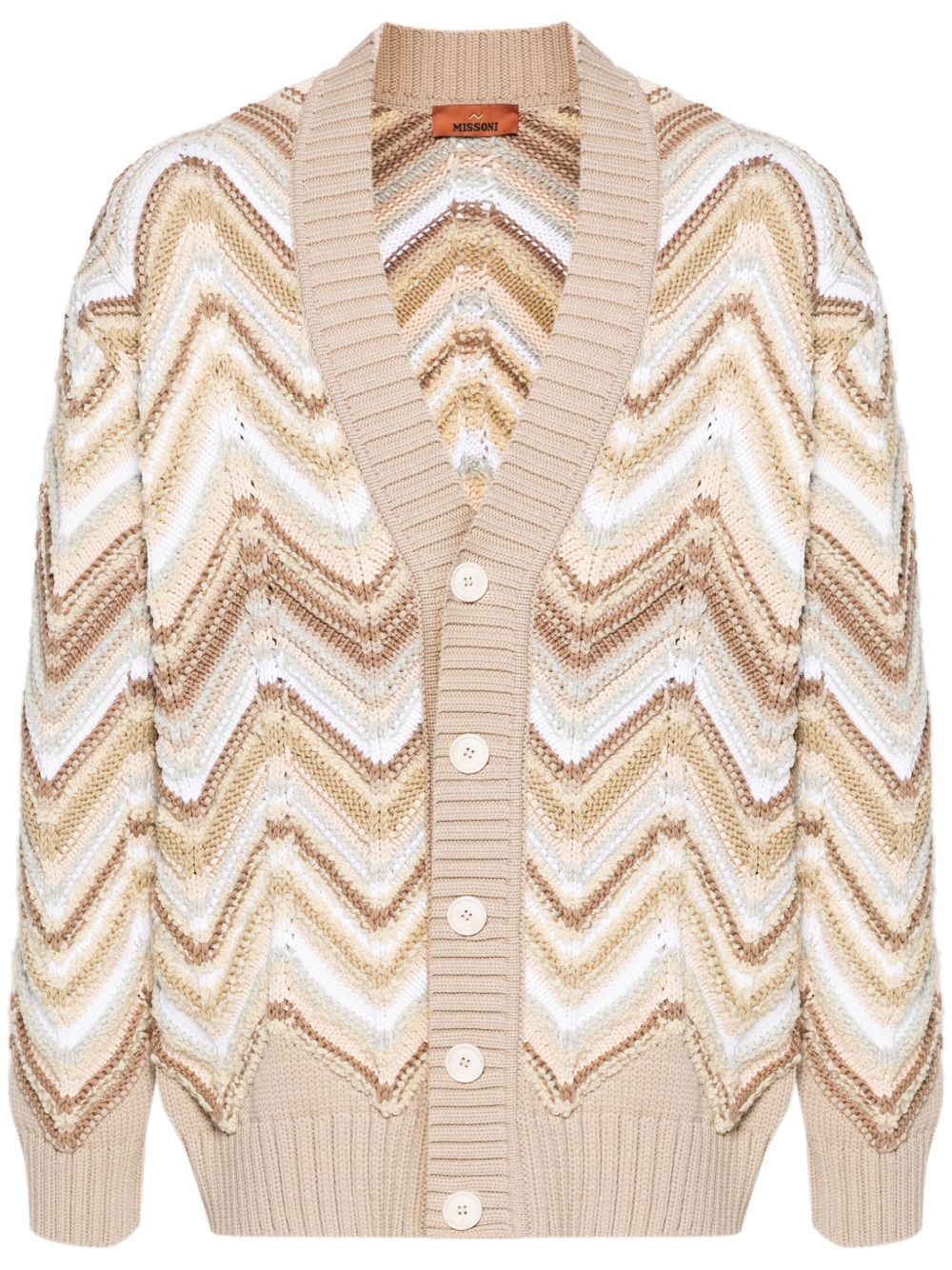 Missoni 大号Z字形图案开衫 - 中性色