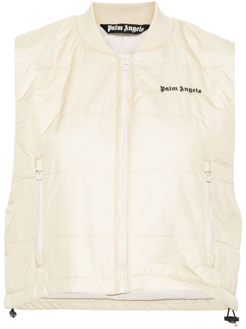 Palm Angels logo印花羽绒背心 - 中性色