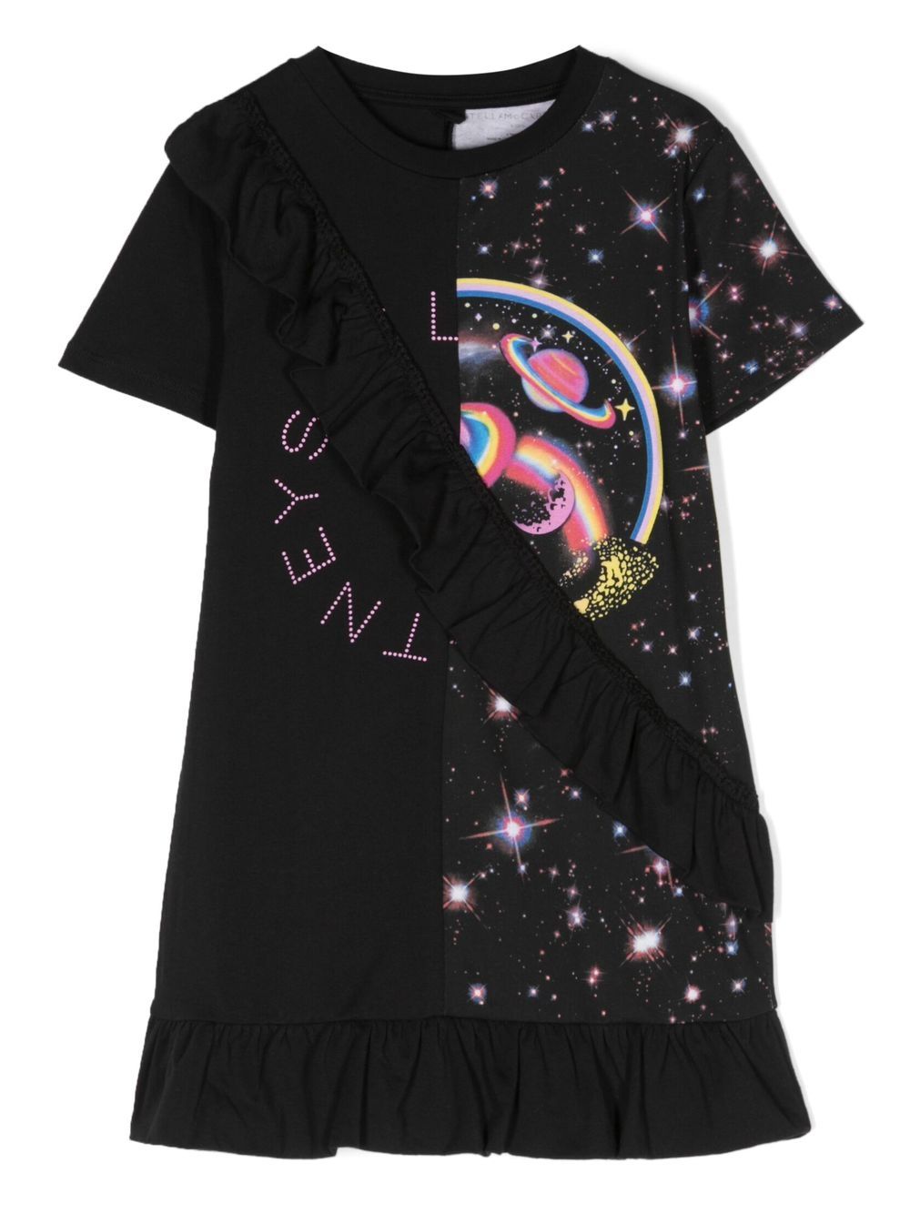 Stella McCartney Kids 斯特拉·麦卡特尼 图案印花T恤式连衣裙 - 黑色
