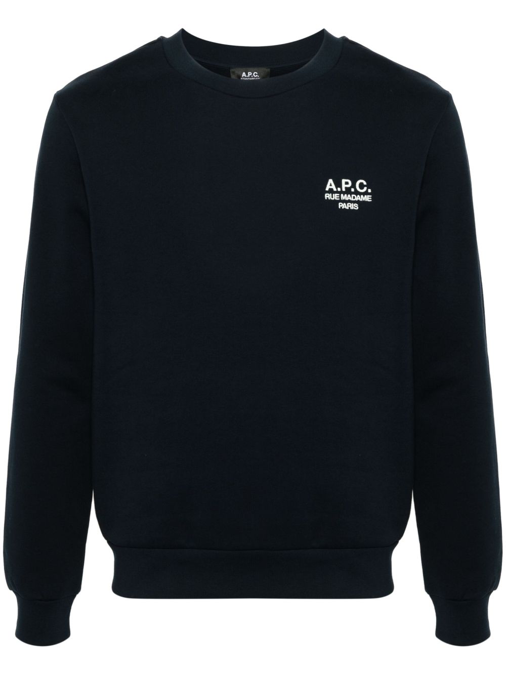 A.P.C. logo刺绣卫衣 - 蓝色