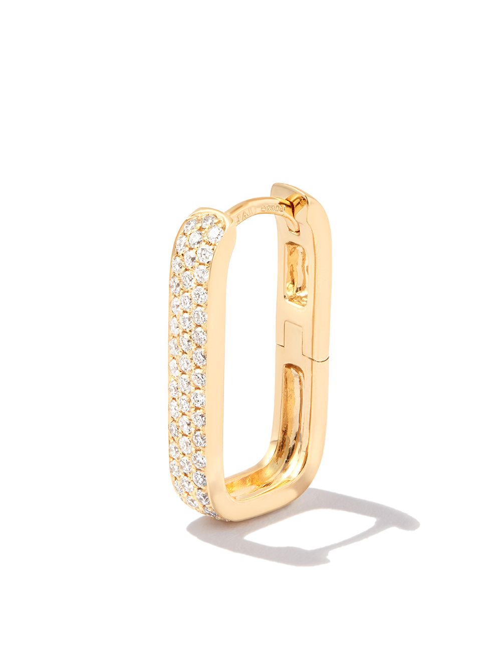 Jacquie Aiche Mini Rectangle 14K黄金钻石耳环 - 金色