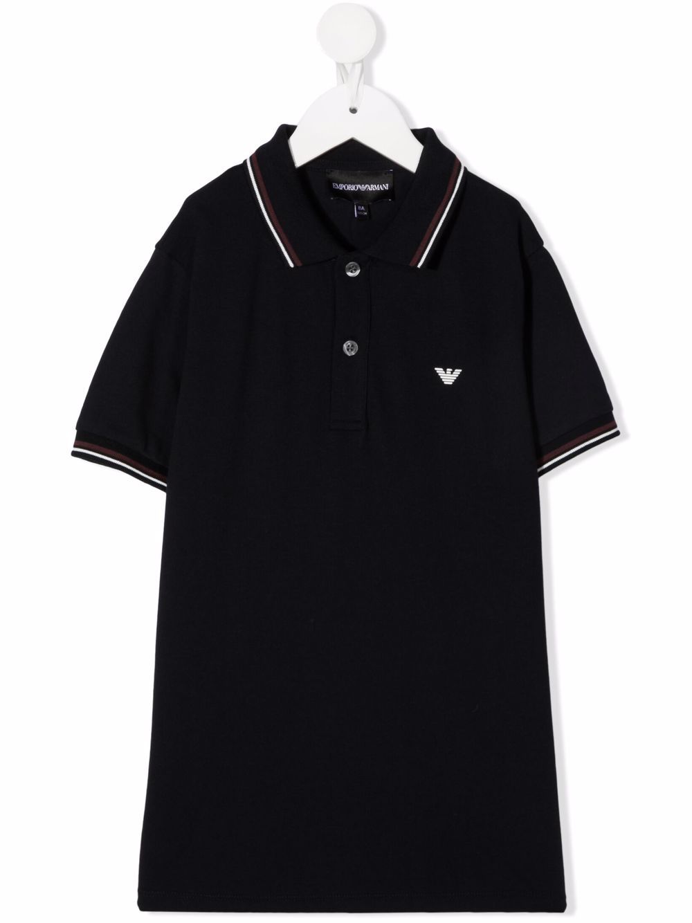 Emporio Armani Kids logo刺绣polo衫 - 蓝色