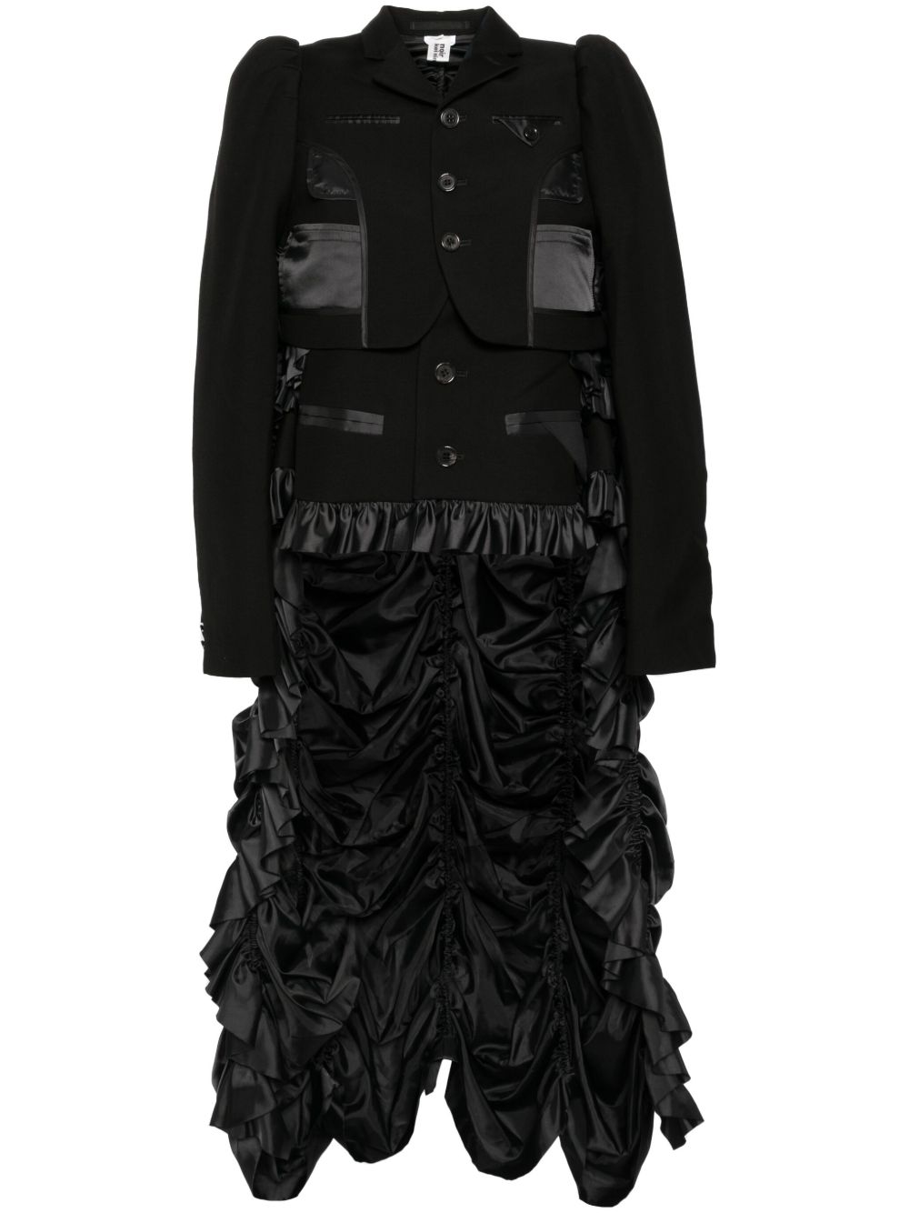 Noir Kei Ninomiya 荷叶边夹克 - 黑色