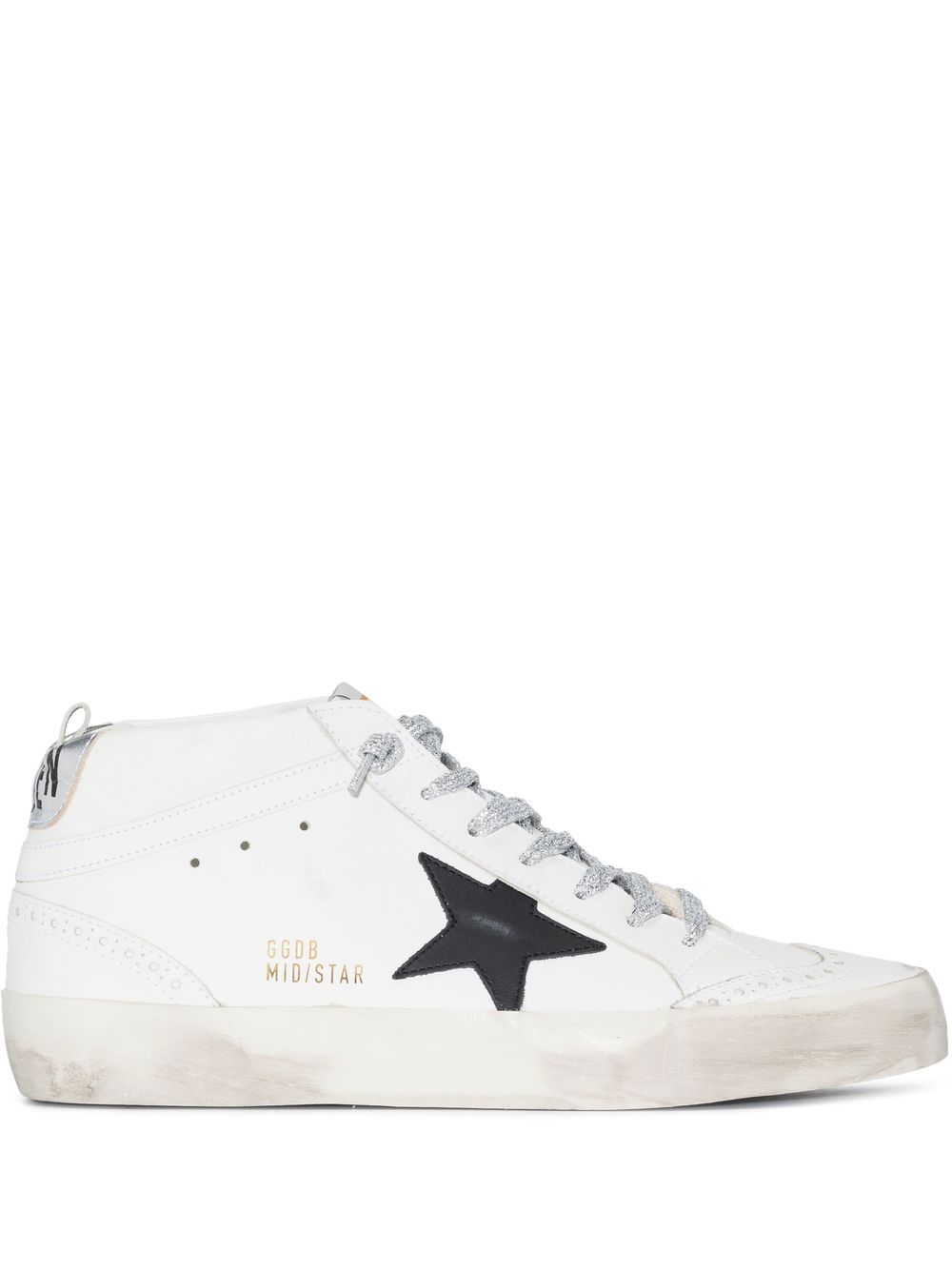 Golden Goose 星星贴花系带运动鞋 - 白色
