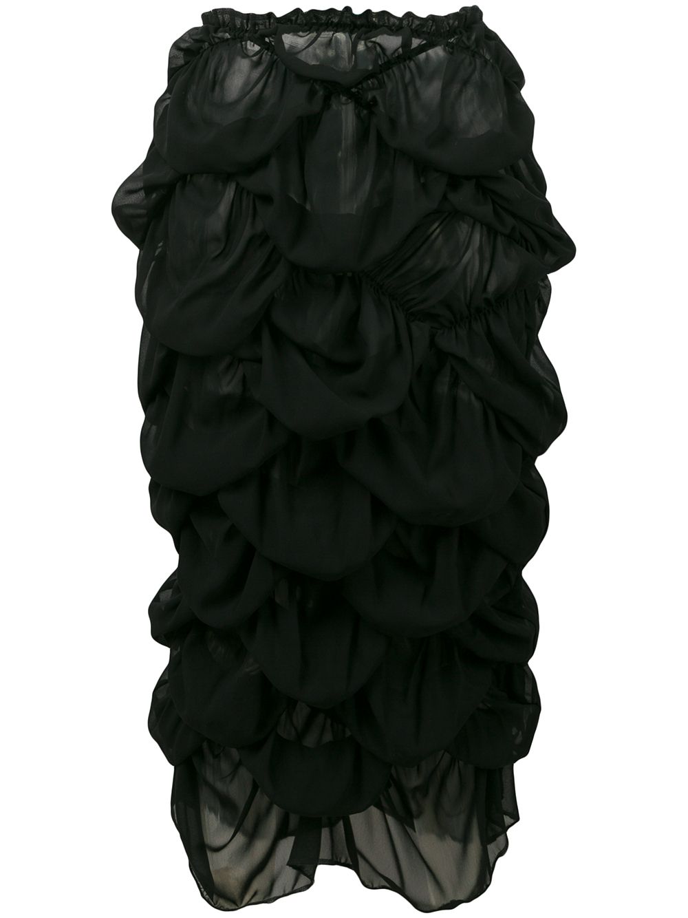 Comme Des Garçons Pre-Owned 荷叶边半身裙 - 黑色