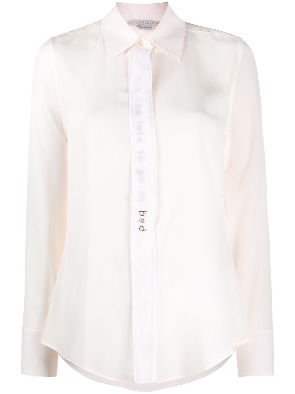 Stella McCartney 镶嵌标语绉纱衬衫 - 中性色