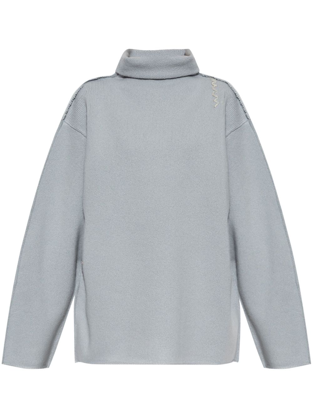 Marni logo刺绣毛衣 - 灰色