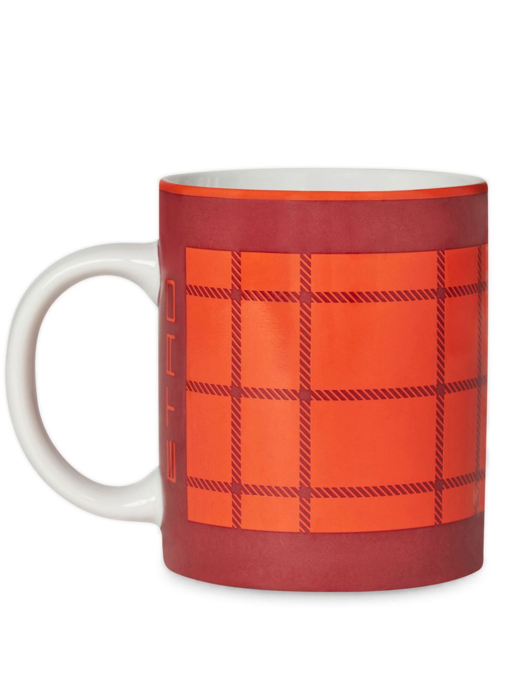 ETRO HOME 格纹陶瓷马克杯 - 红色