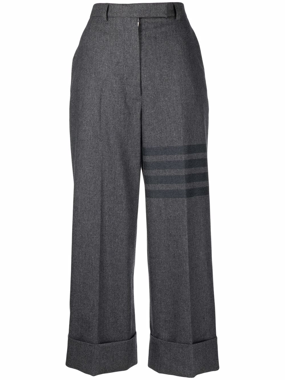 Thom Browne 四条纹直筒长裤 - 灰色