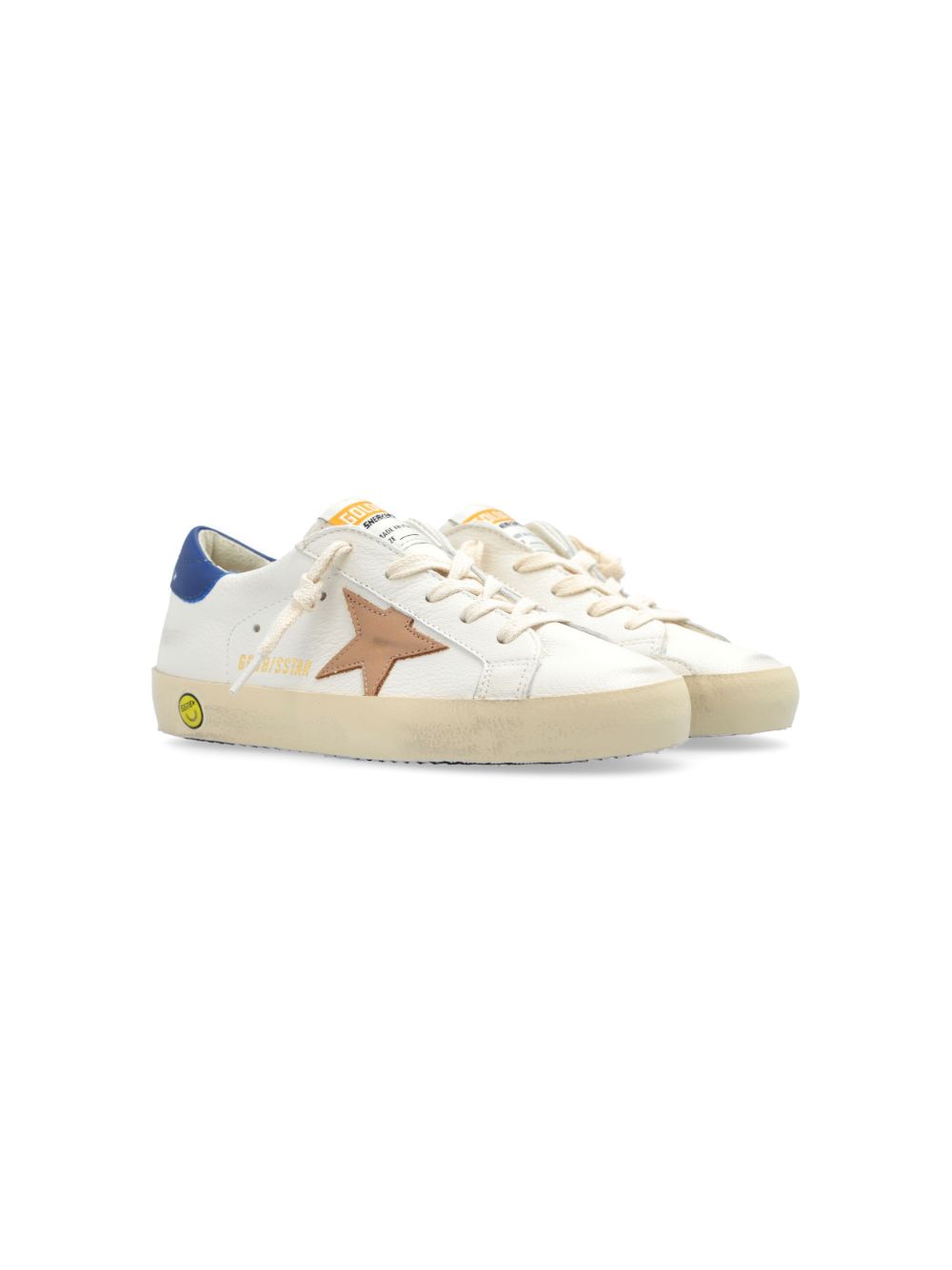 Golden Goose Kids Super-Star Young 皮质运动鞋 - 白色