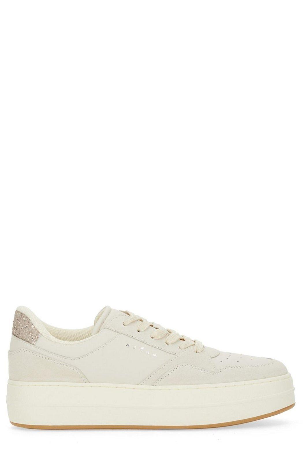 Hogan Glittered Lace-up Sneakers