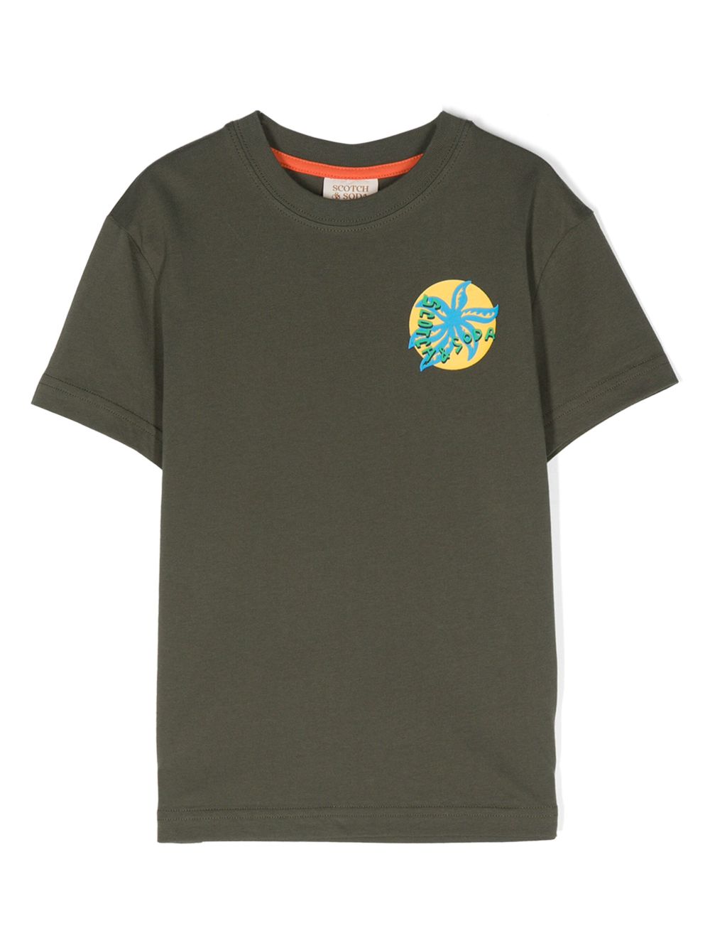 Scotch & Soda logo印花棉T恤 - 绿色