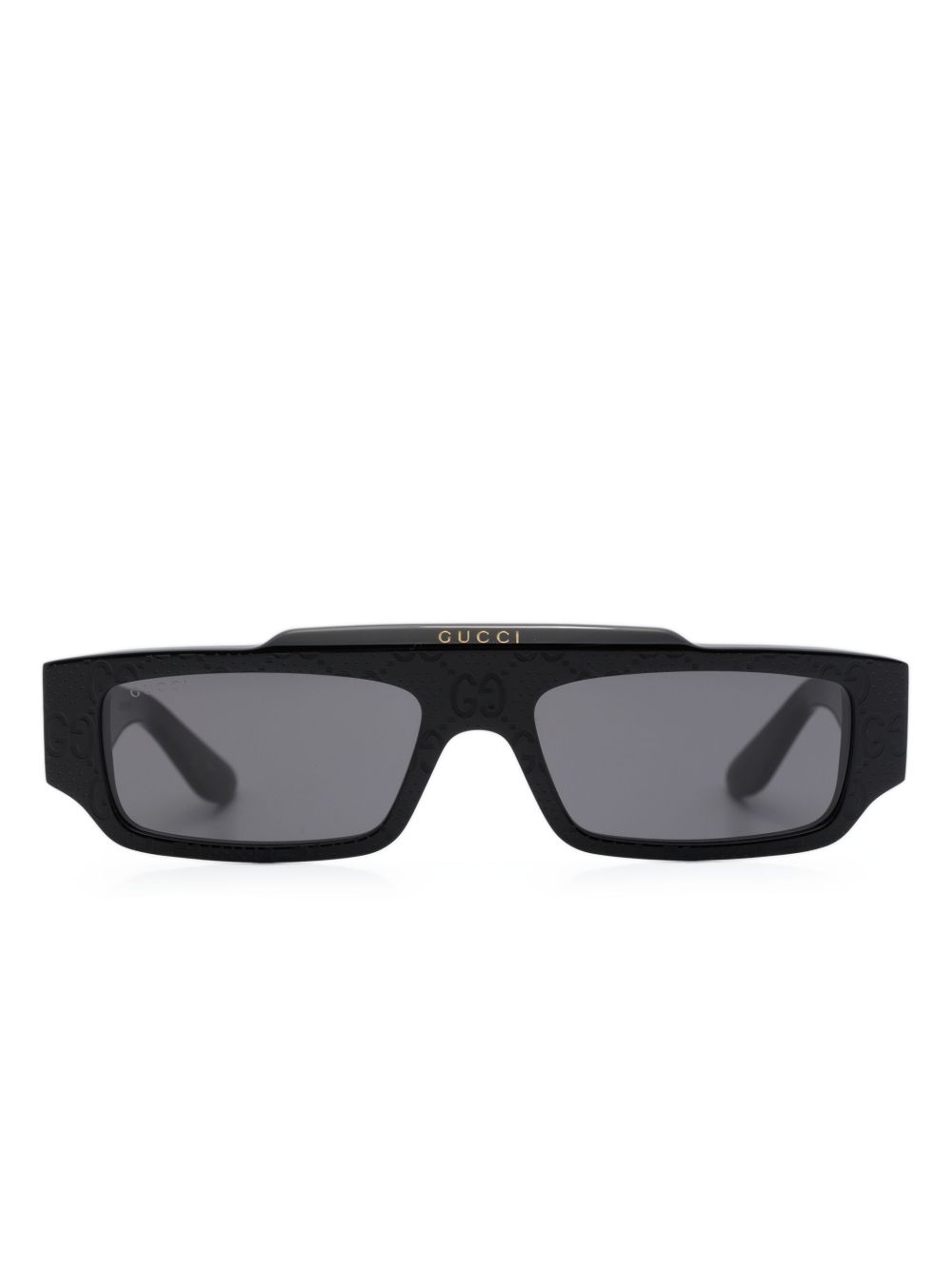 Gucci Eyewear GG 印花长方框太阳眼镜 - 黑色