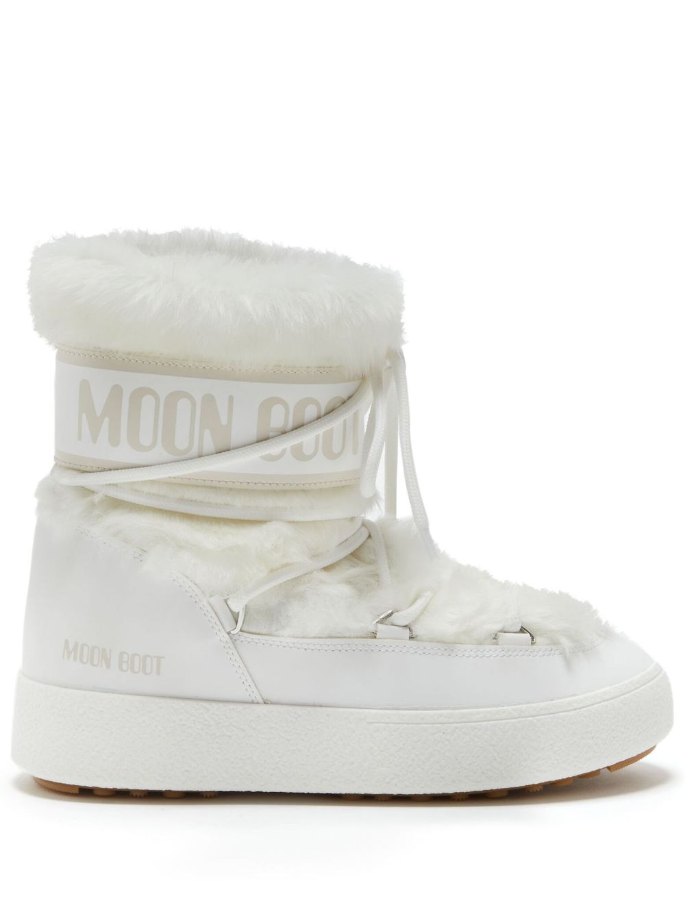 Moon Boot LTrack 人造皮草填充中筒靴 - 白色