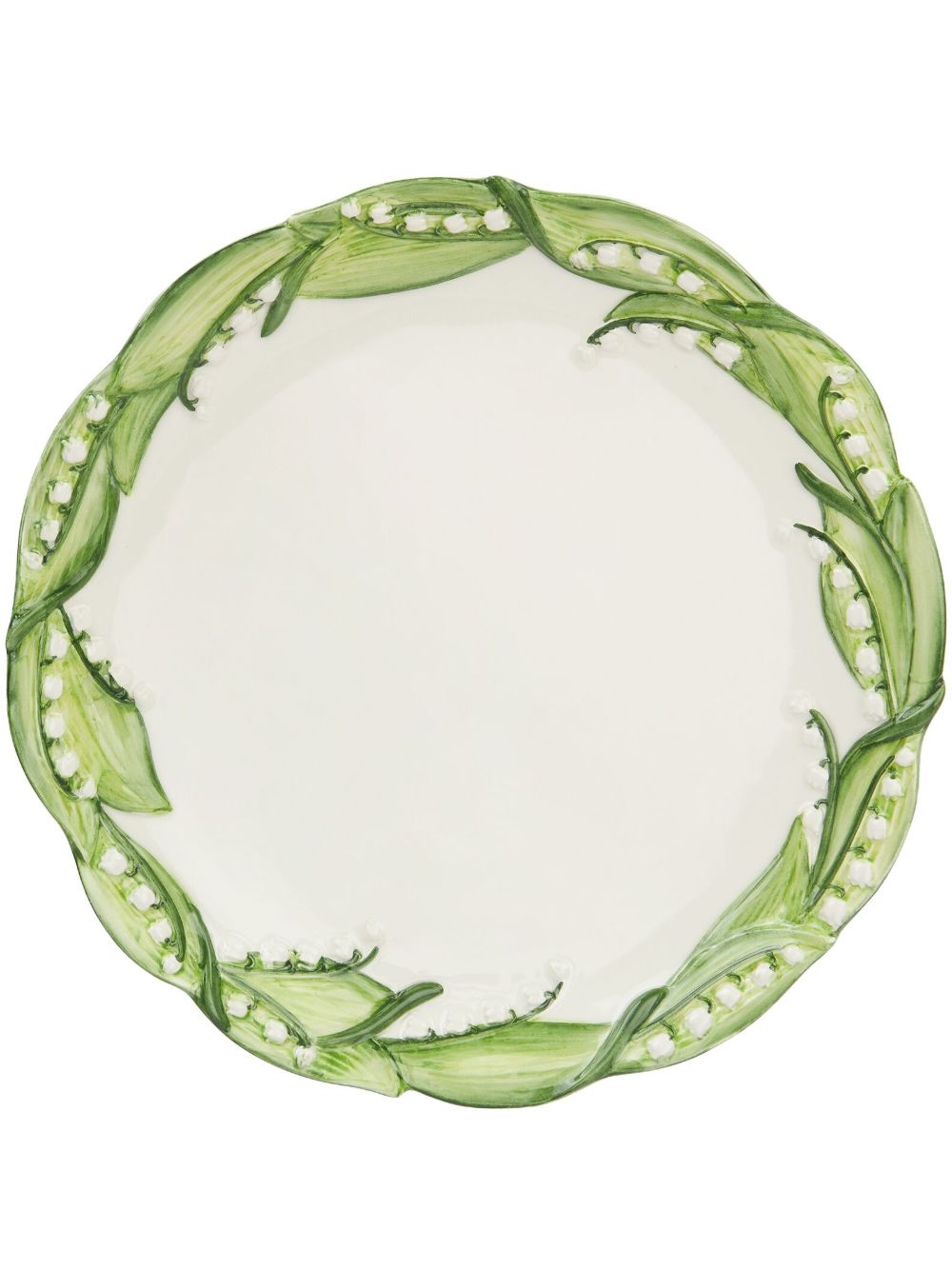 Les-Ottomans Lily of the Valley 晚餐盘（27厘米） - 白色