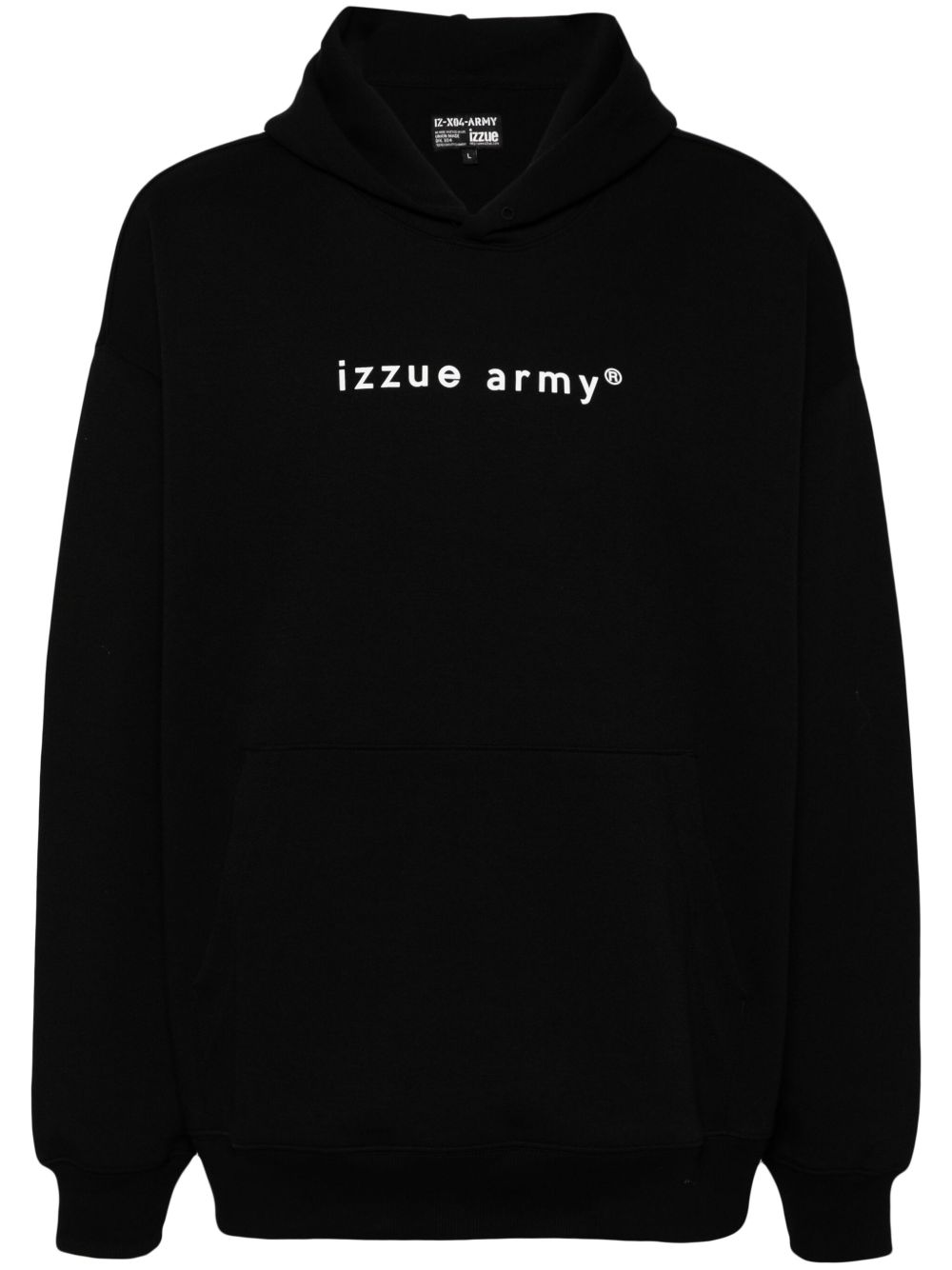 izzue logo印花连帽衫 - 黑色