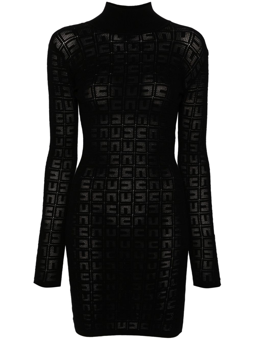 Elisabetta Franchi logo提花迷你连衣裙 - 黑色