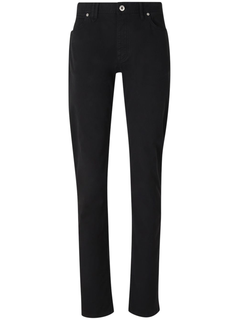 Brioni 标贴直筒牛仔裤 - 黑色