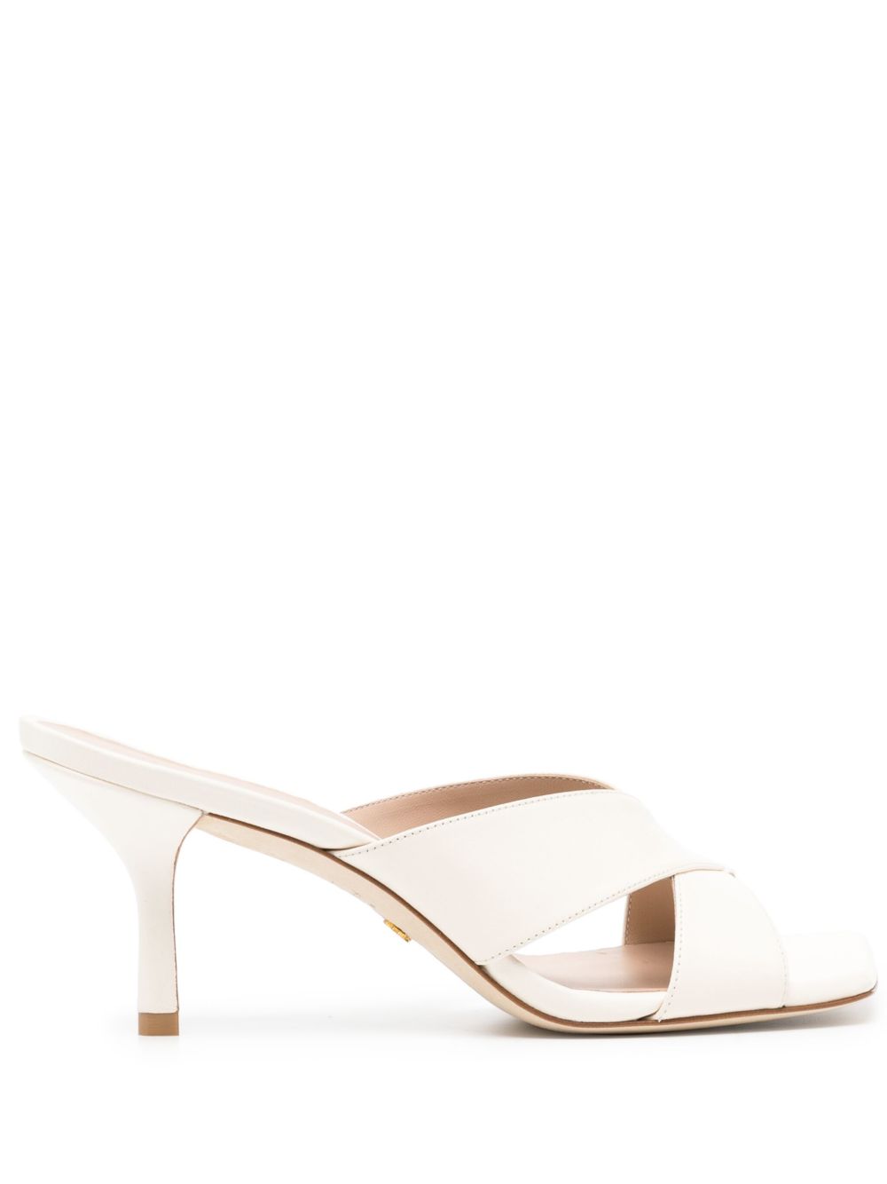 Stuart Weitzman 方头皮质高跟穆勒鞋 - 中性色