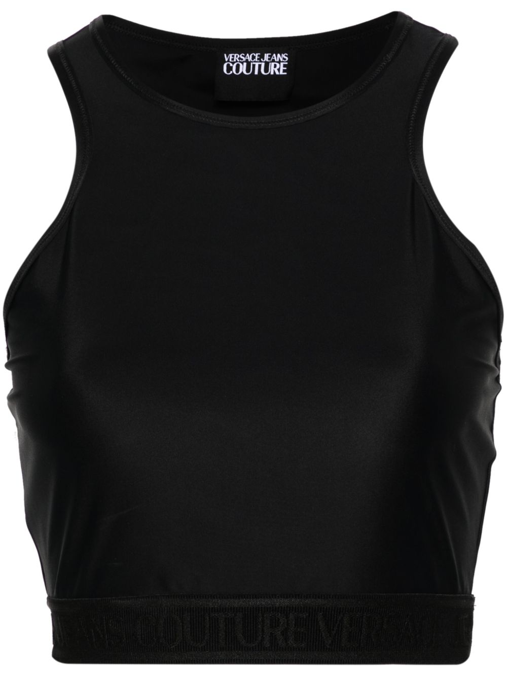 Versace Jeans Couture logo底围短款上衣 - 黑色