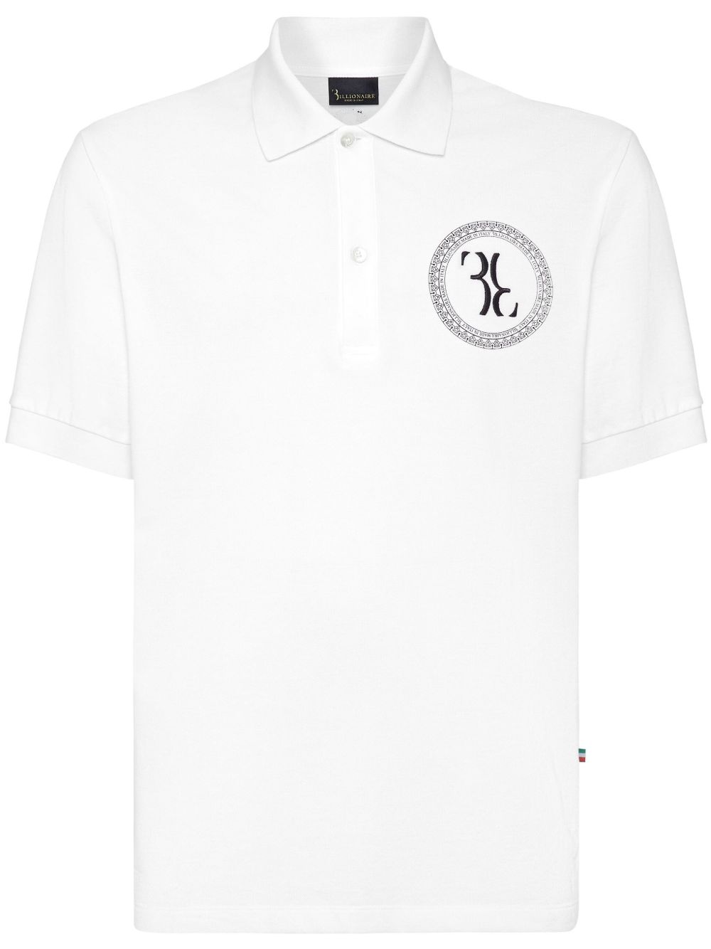 Billionaire logo刺绣棉polo衫 - 白色