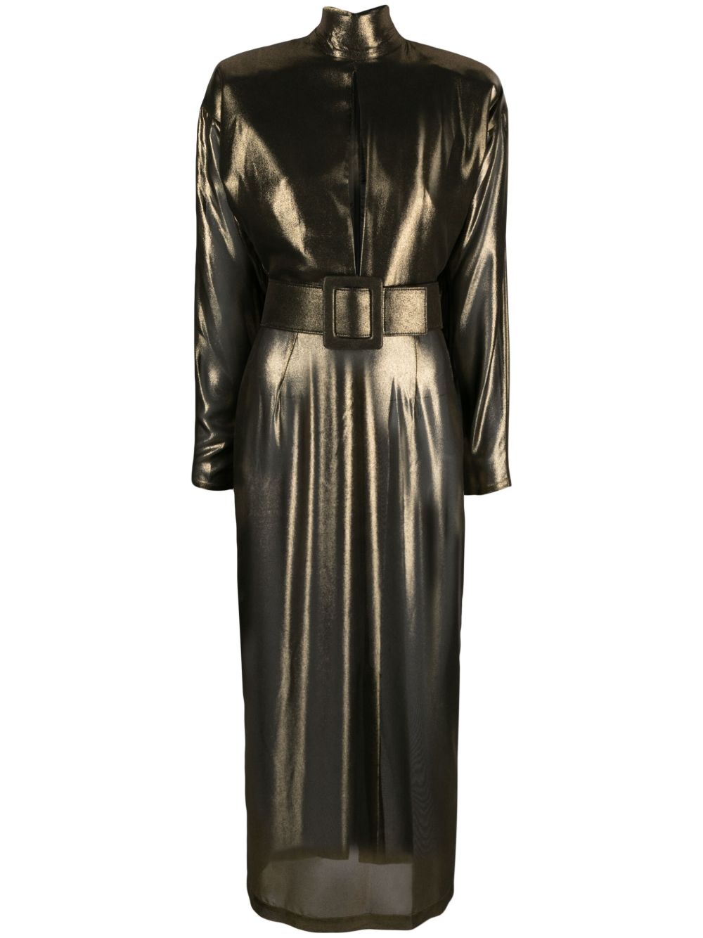 The New Arrivals Ilkyaz Ozel Biba 镂空细节长款连衣裙 - 黄色