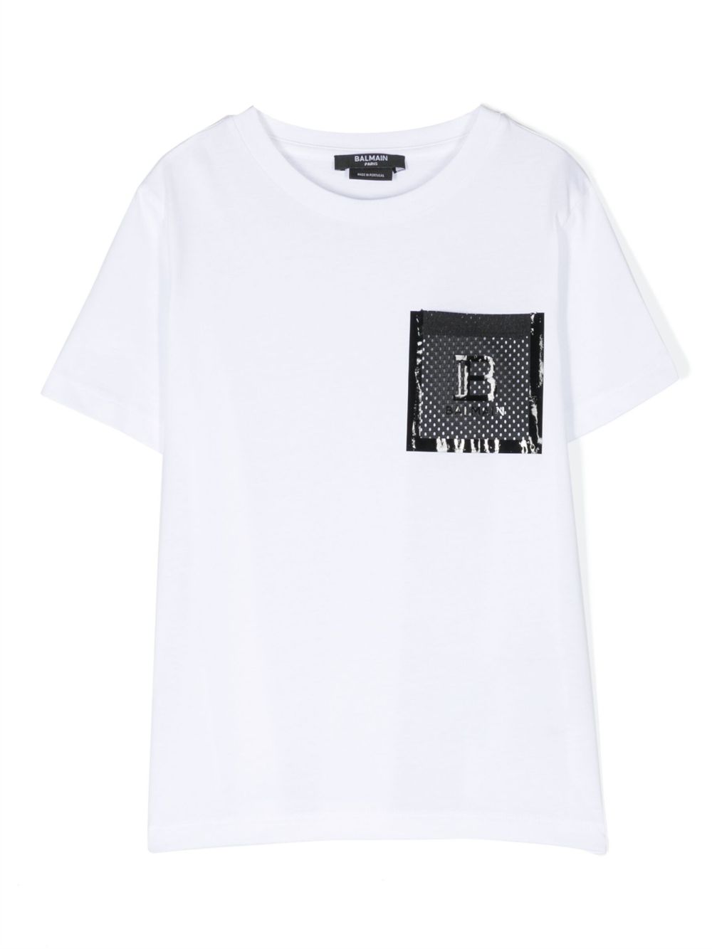 Balmain Kids logo印花T恤 - 白色