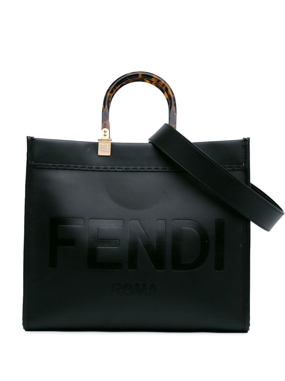 Fendi Pre-Owned Sunshine Shopper 中号托特包（2010-2024年典藏款） - 黑色