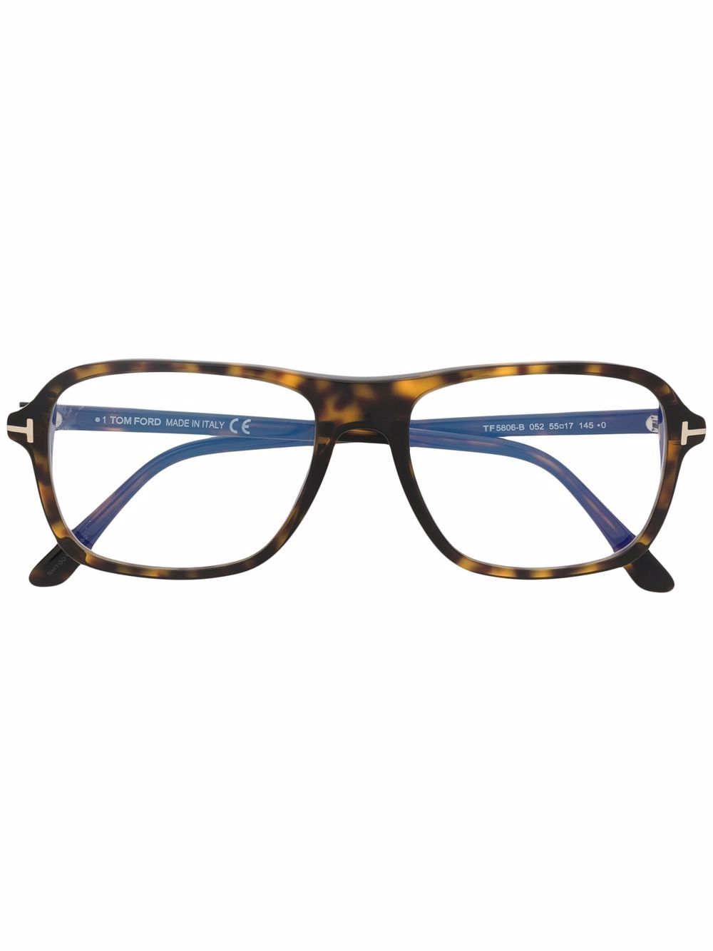 TOM FORD Eyewear FT5806B 长方形框眼镜 - 褐色