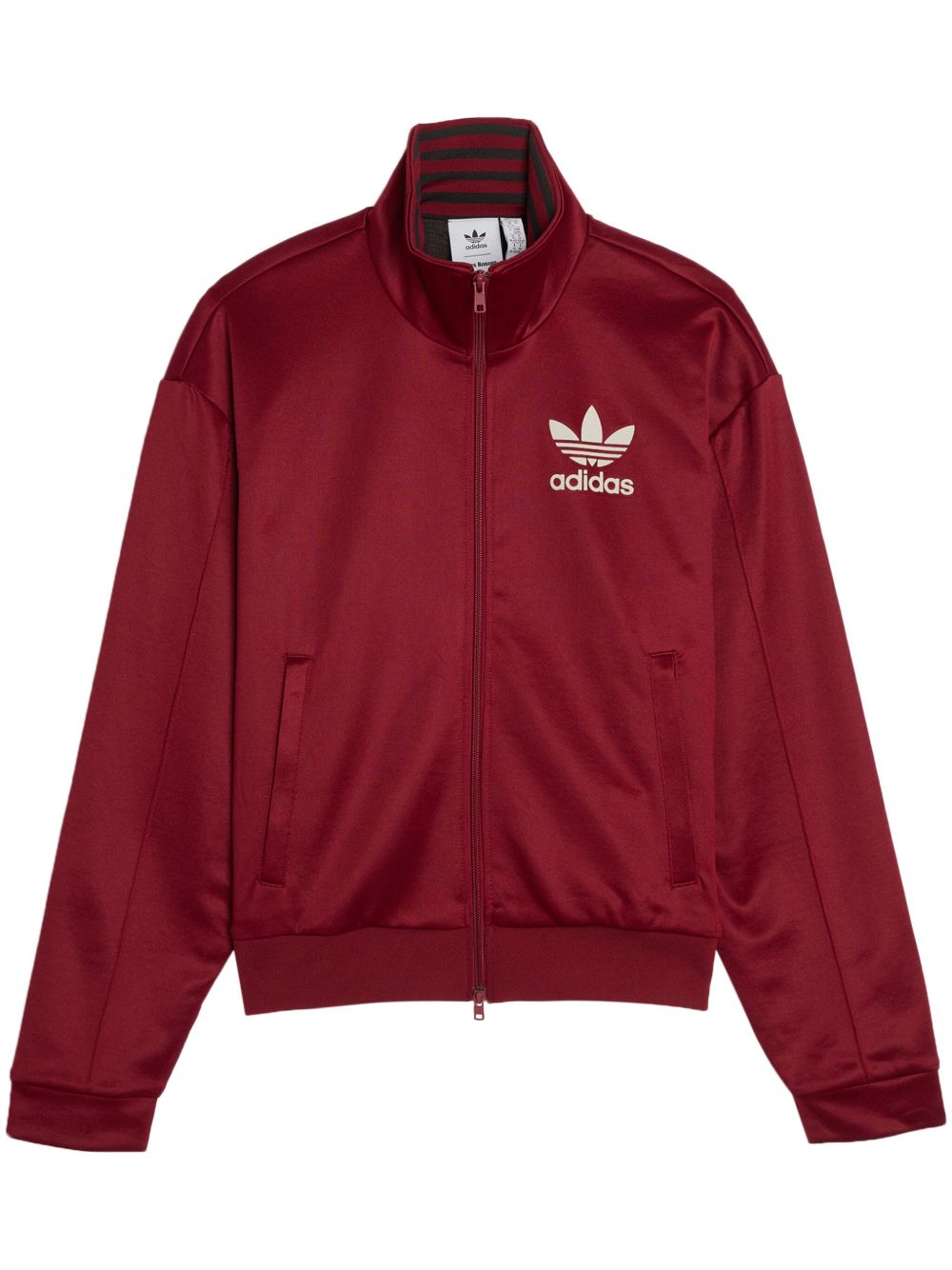 adidas 植绒三叶草logo运动夹克 - 红色