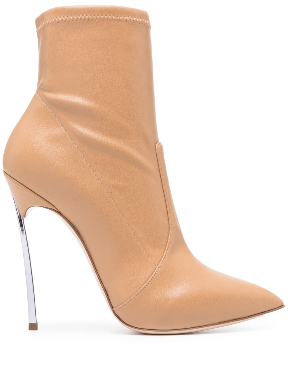 Casadei Blade 皮质高跟短靴 - 褐色