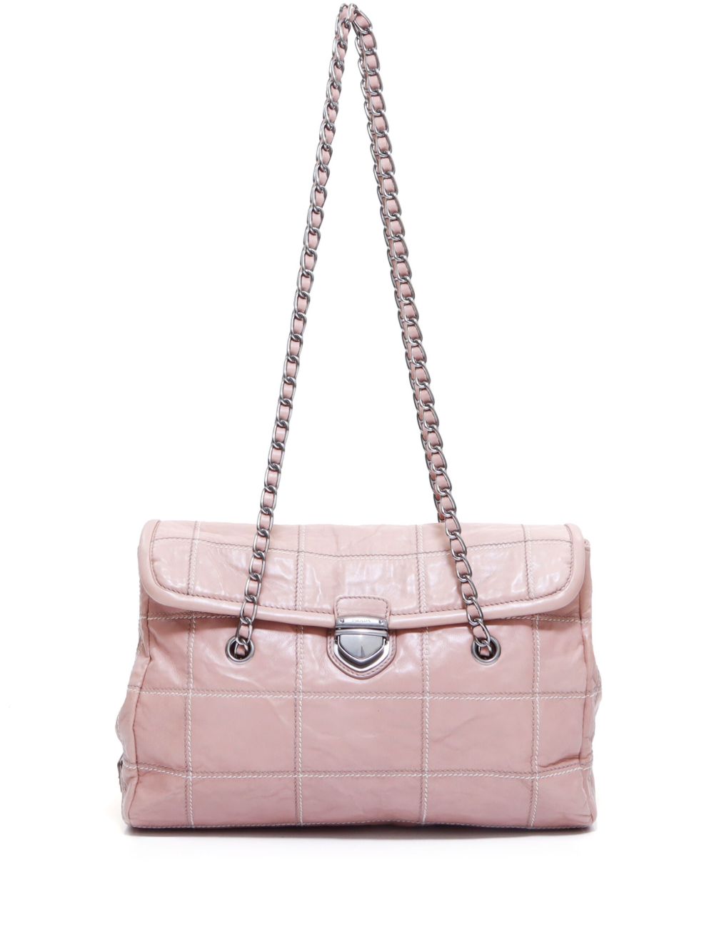 Prada Pre-Owned 三角形logo绗缝单肩包 - 粉色