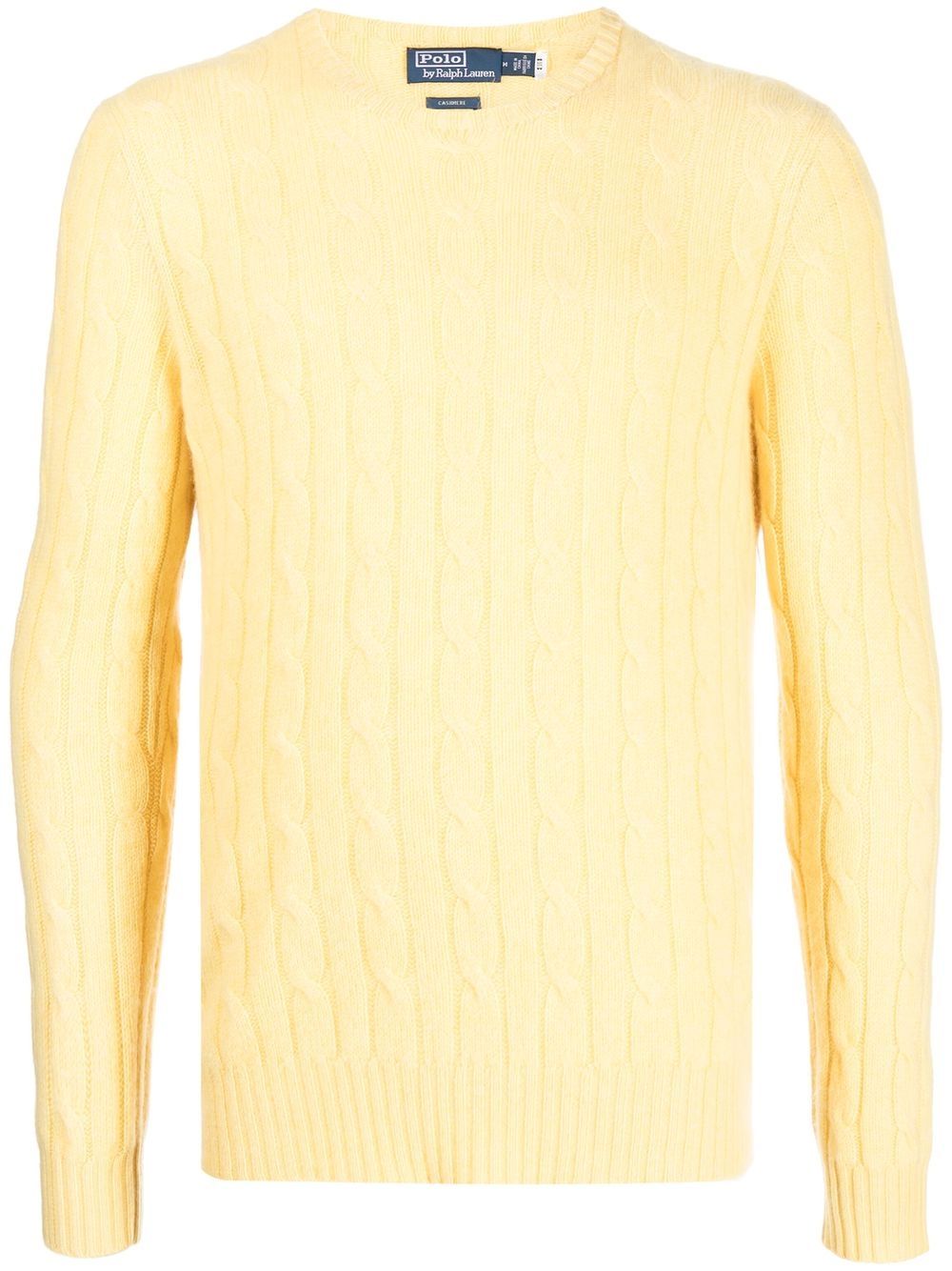 Polo Ralph Lauren 粗绞花针织圆领毛衣 - 黄色