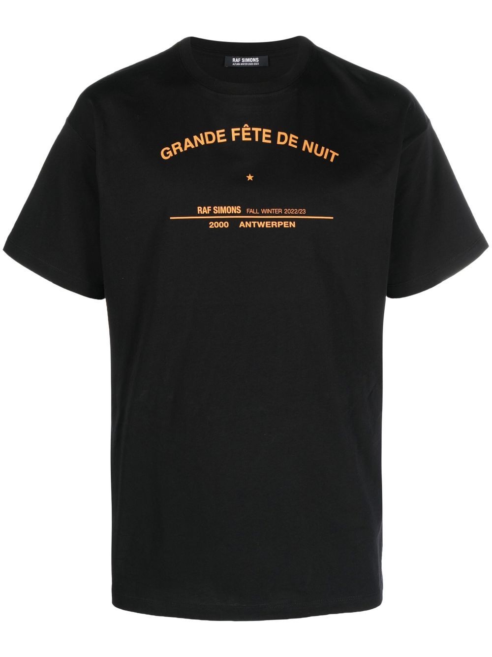 Raf Simons 标语印花圆领T恤 - 黑色