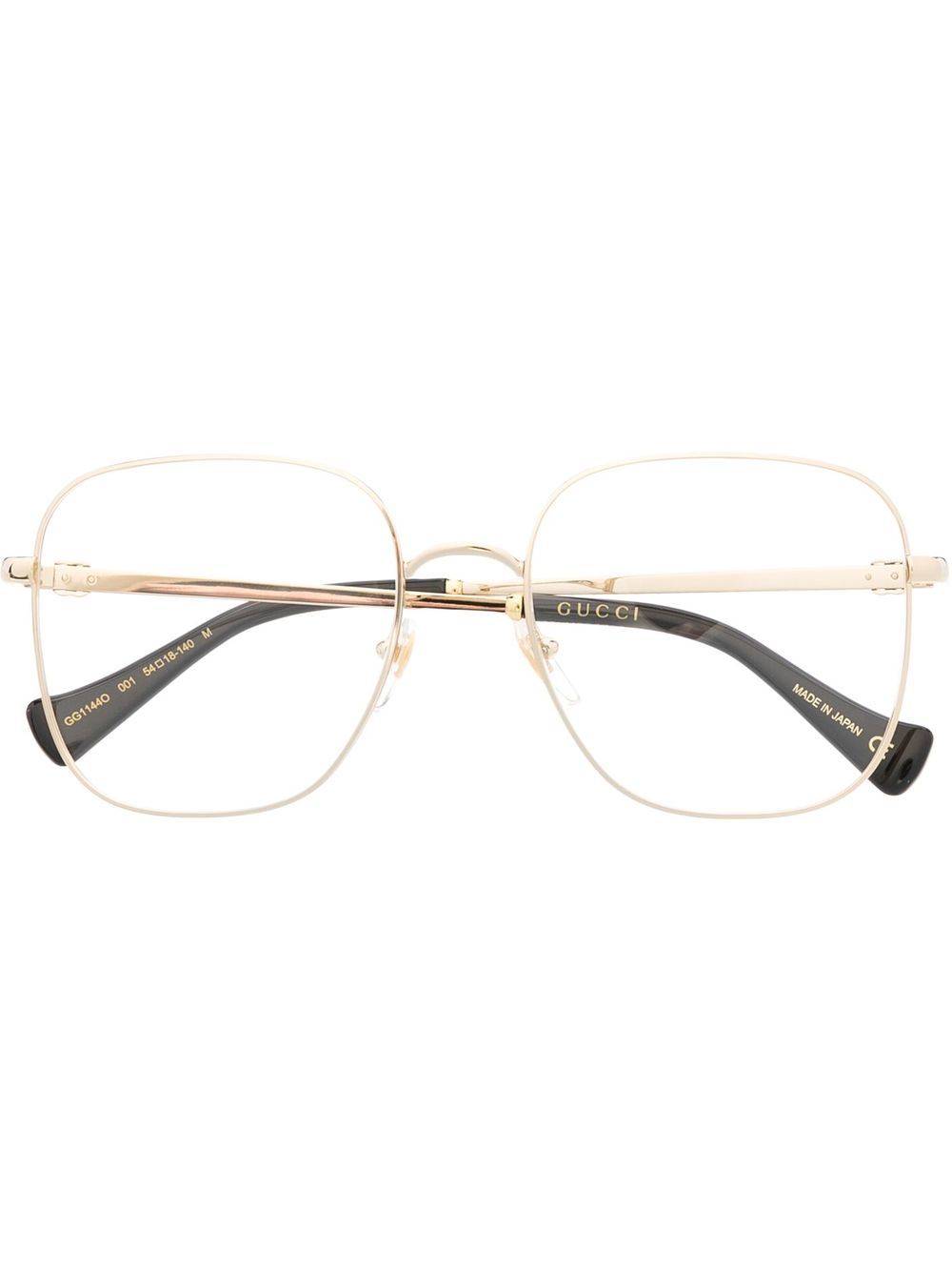 Gucci Eyewear 金属感超大框眼镜 - 金色