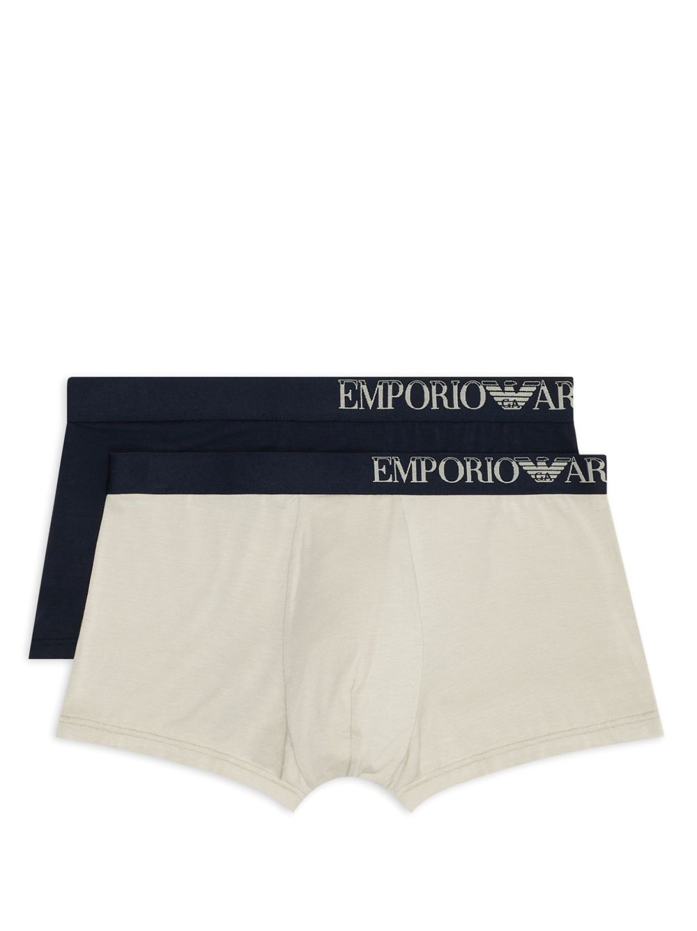 Emporio Armani logo腰边四角裤（两件装） - 中性色