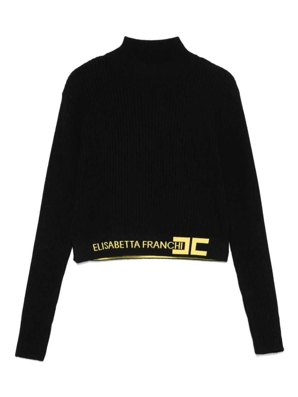 Elisabetta Franchi La Mia Bambina logo嵌花针织毛衣 - 黑色