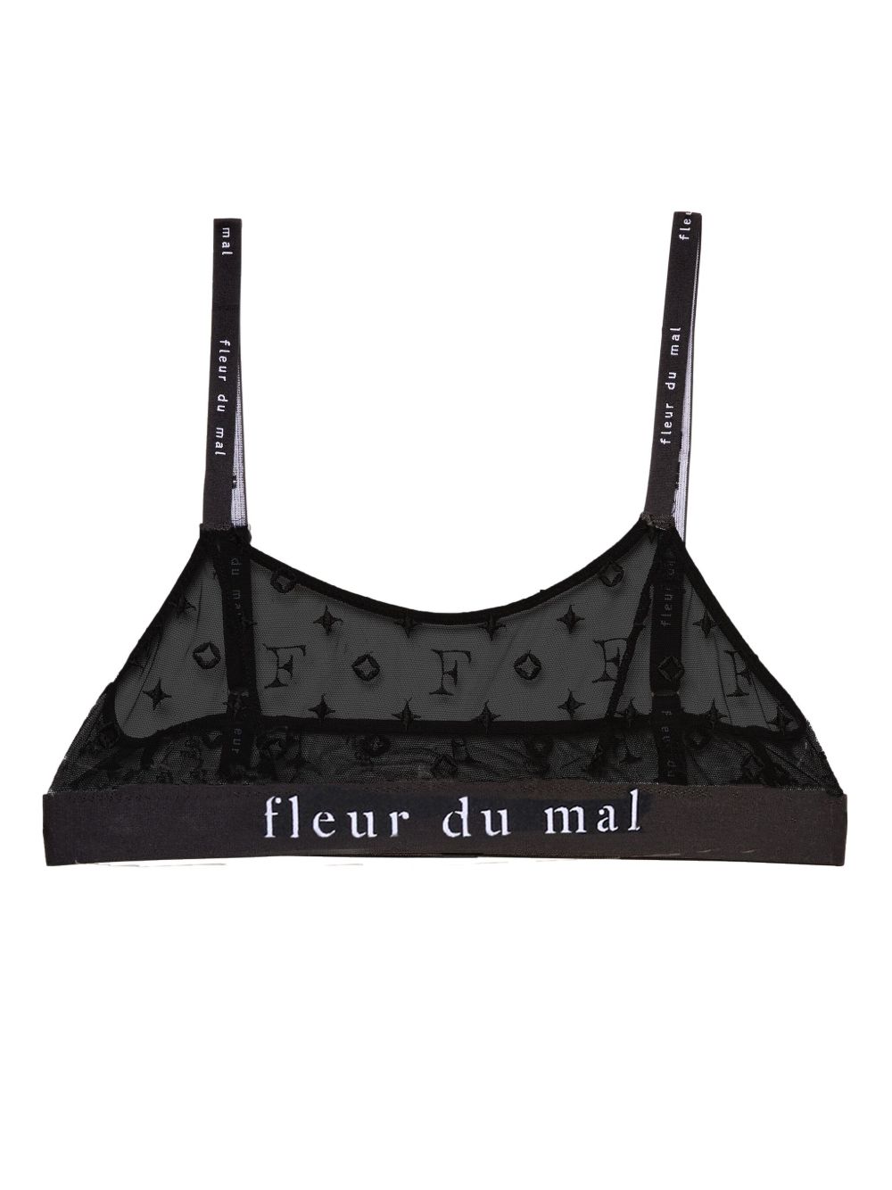 Fleur Du Mal 经典logo刺绣柔软文胸 - 黑色