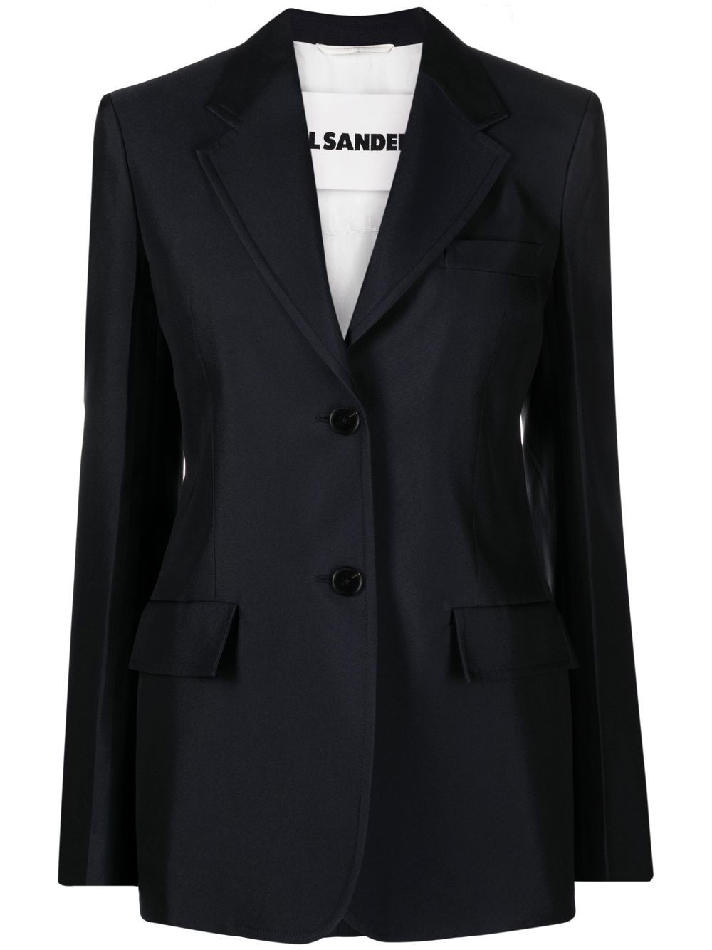 Jil Sander 单排扣精裁西装夹克 - 蓝色