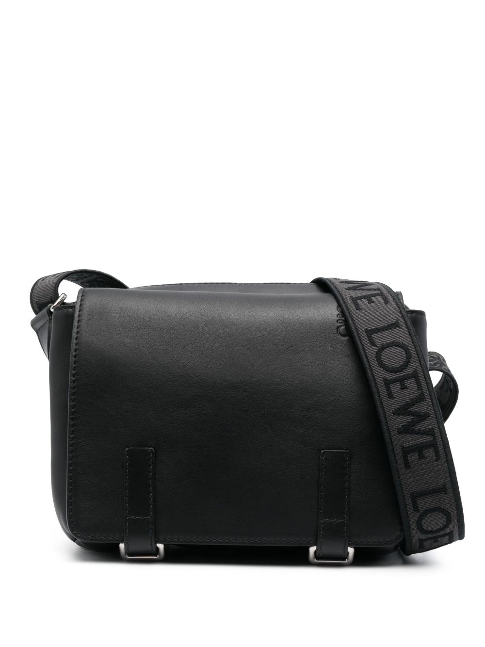 LOEWE Military 皮质小号邮差包 - 黑色