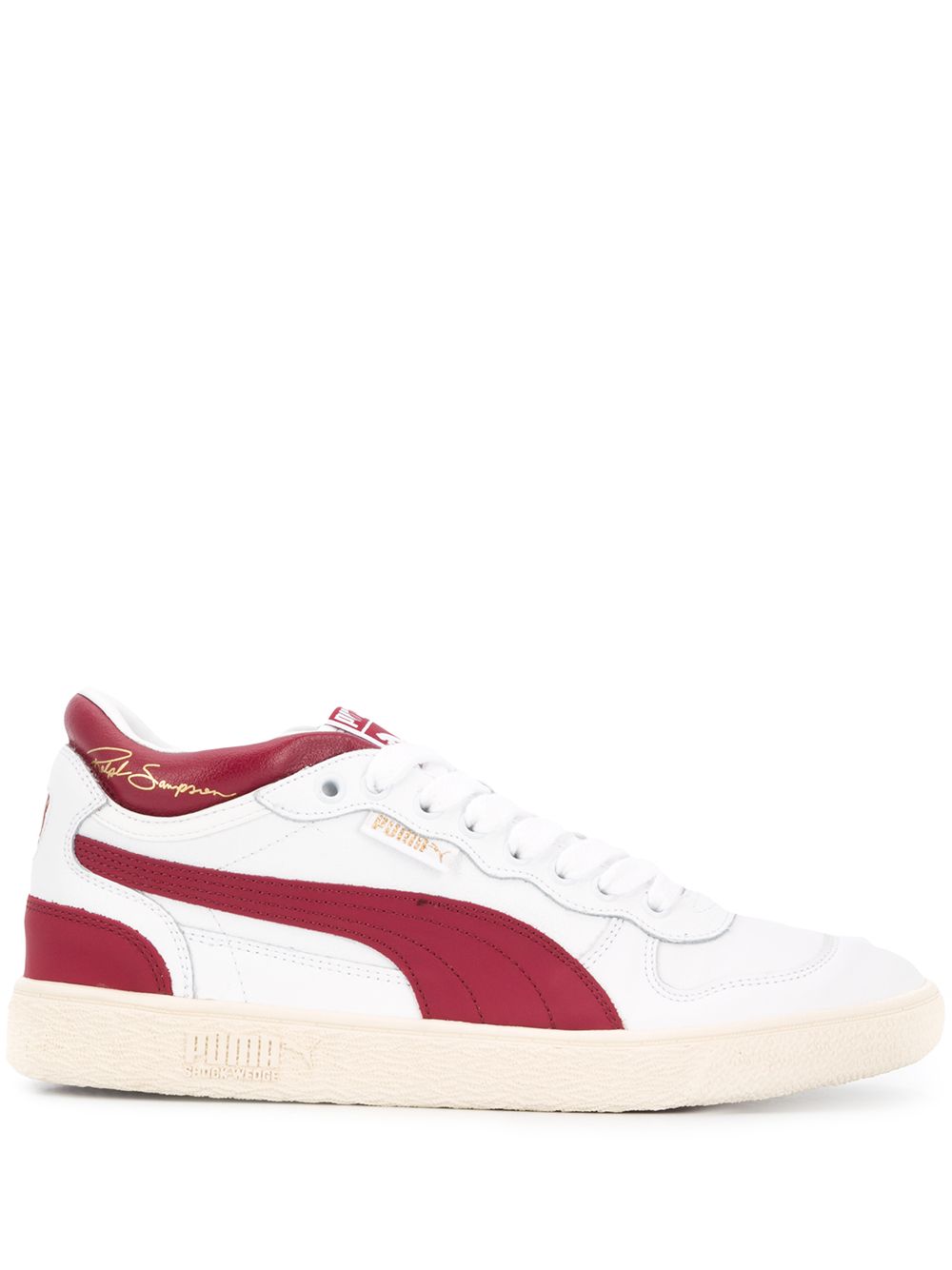 PUMA 拼接板鞋 - 白色