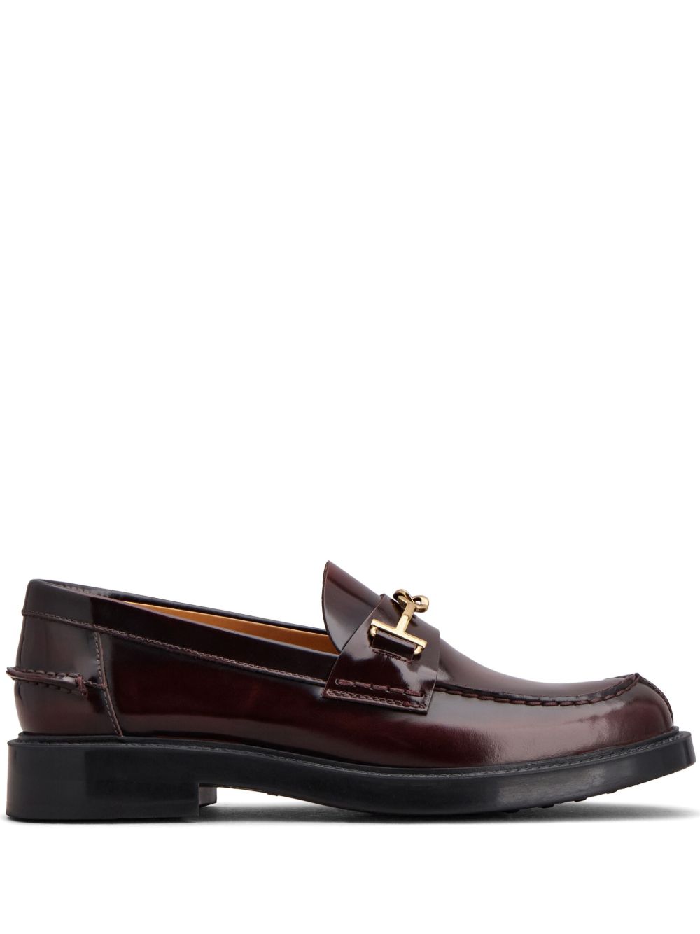 Tod's logo标牌皮质乐福鞋 - 红色