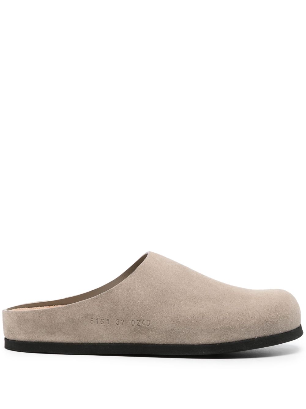 Common Projects 压纹logo皮质拖鞋 - 中性色