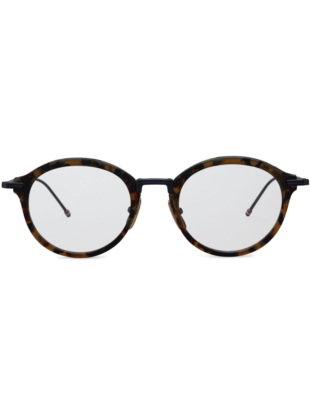 Thom Browne Eyewear 玳瑁纹广角大圆框眼镜 - 褐色